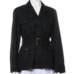 Misha‎ Nonoo Black Belted Jacket 100% Cotton Size Small